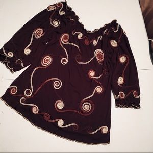 Lauren Michele Top with elastic neckband.  S1